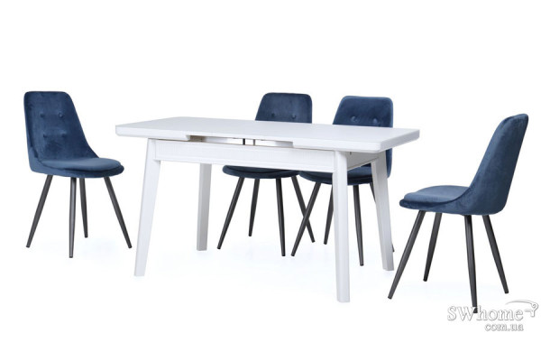 Стол раскладной обеденный Vetro Mebel TM-73 Матовый Белый-0