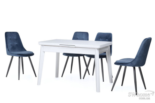 Стол раскладной обеденный Vetro Mebel TM-73 Матовый Белый-1