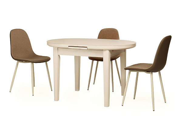 Стол раскладной обеденный Vetro Mebel TM-75 Матовый Молочный-1