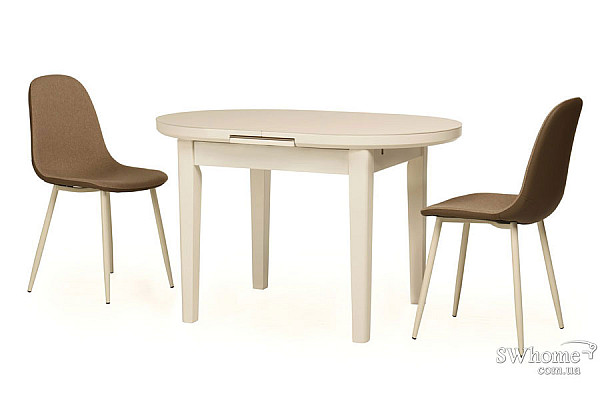 Стол раскладной обеденный Vetro Mebel TM-75 Матовый Молочный-2