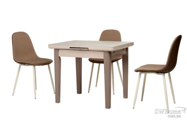 Стіл розкладний обідній Vetro Mebel TM-79 Матовий Капучіно-латте-1