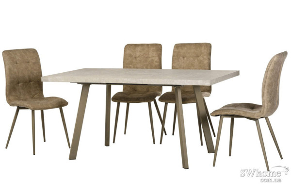 Розкладний обідній стіл Vetro Mebel TM-160 Крема маре-1