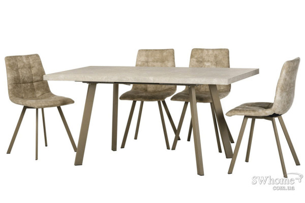 Розкладний обідній стіл Vetro Mebel TM-160 Крема маре-2