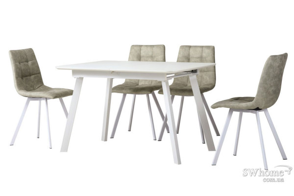 Стол раскладной обеденный Vetro Mebel TM-170 Матовый белый-10