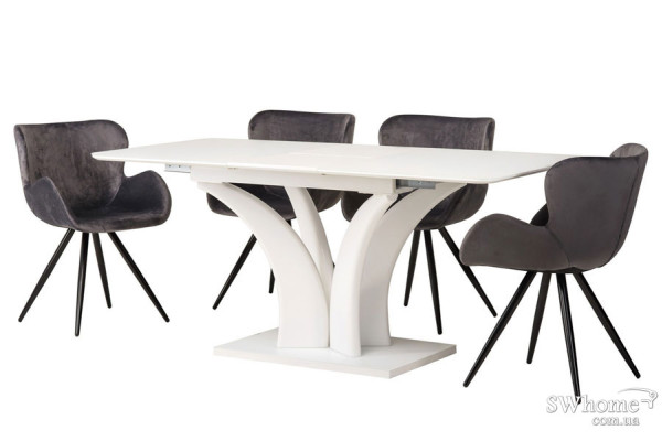 Стол раскладной обеденный Vetro Mebel TML-515 Матовый Белый-2