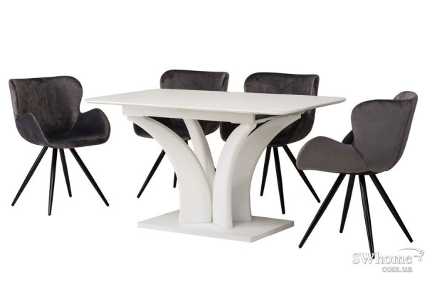 Стол раскладной обеденный Vetro Mebel TML-515 Матовый Белый-1