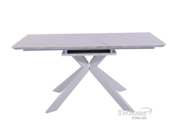 Стіл розкладний обідній Vetro Mebel ТМL-630 Білий мармур-1