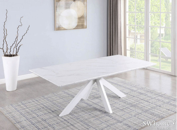 Стіл розкладний обідній Vetro Mebel ТМL-630 Білий мармур-0