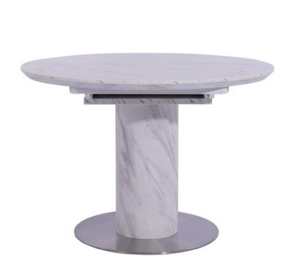 Стіл розкладний обідній Vetro Mebel TML-670 Білий мармур-1
