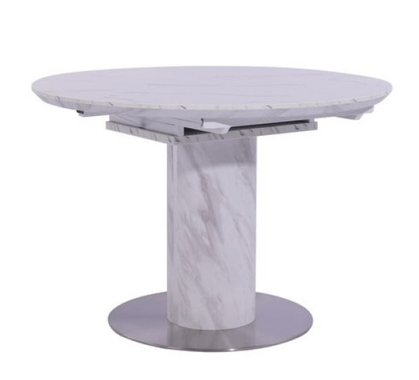 Стіл розкладний обідній Vetro Mebel TML-670 Білий мармур-0
