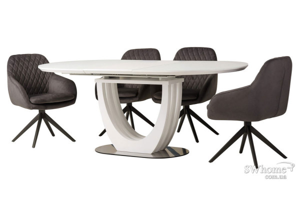 Стіл розкладний обідній Vetro Mebel TML-760 Матовий Білий-14