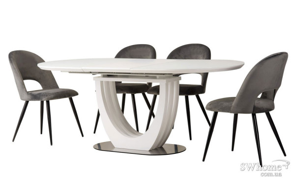 Стіл розкладний обідній Vetro Mebel TML-760 Матовий Білий-13