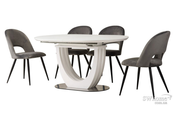 Стіл розкладний обідній Vetro Mebel TML-760 Матовий Білий-1