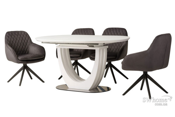 Стіл розкладний обідній Vetro Mebel TML-760 Матовий Білий-0