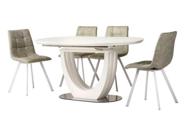 Стіл розкладний обідній Vetro Mebel TML-760 Матовий Білий-16