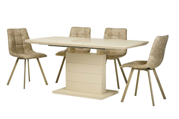 Стол раскладной обеденный Vetro Mebel TMM-50-1 Матовый Молочный-2