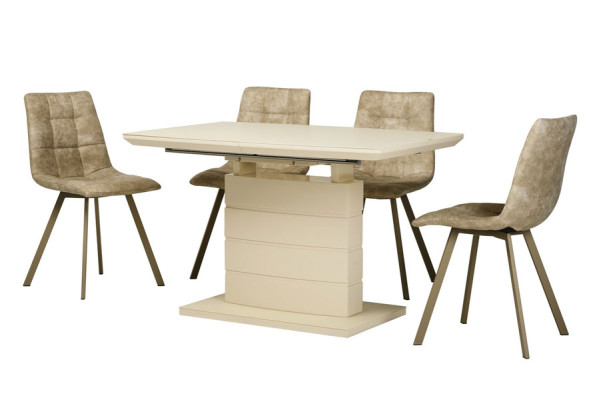 Стол раскладной обеденный Vetro Mebel TMM-50-1 Матовый Молочный-13