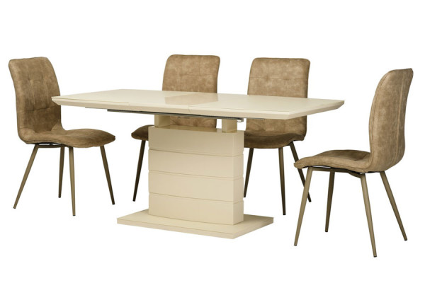 Стол раскладной обеденный Vetro Mebel TMM-50-1 Матовый Молочный-11