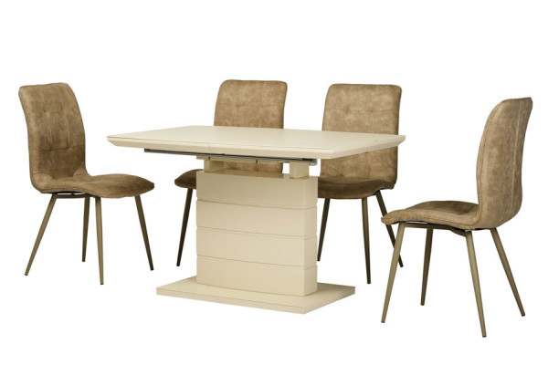 Стол раскладной обеденный Vetro Mebel TMM-50-1 Матовый Молочный-12