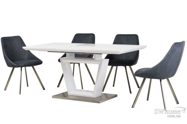 Стол раскладной обеденный Vetro Mebel TMM-51-1 Матовый Белый-12