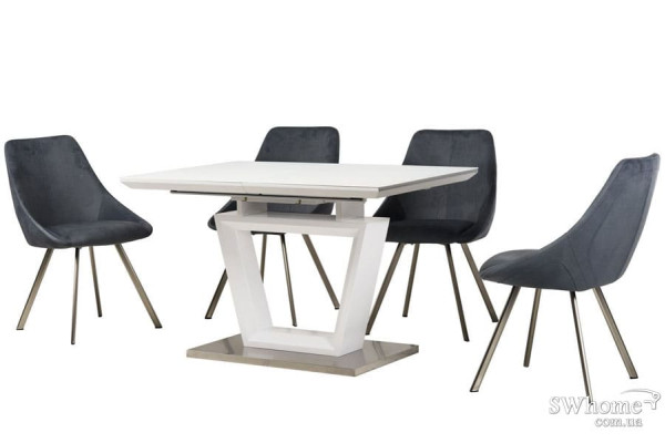 Стол раскладной обеденный Vetro Mebel TMM-51-1 Матовый Белый-11