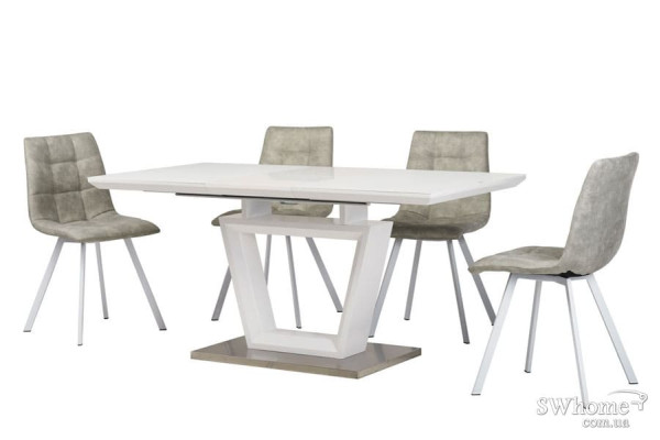 Стол раскладной обеденный Vetro Mebel TMM-51-1 Матовый Белый-10