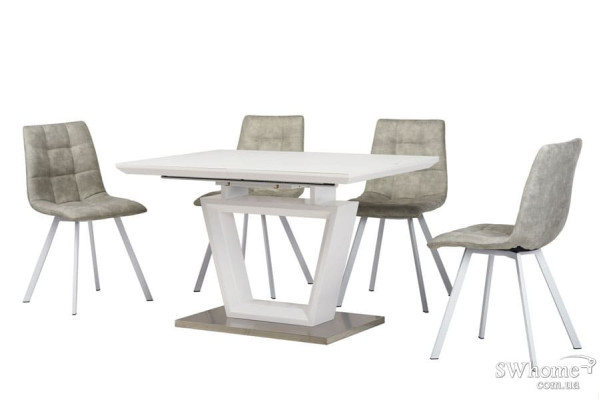 Стол раскладной обеденный Vetro Mebel TMM-51-1 Матовый Белый-9