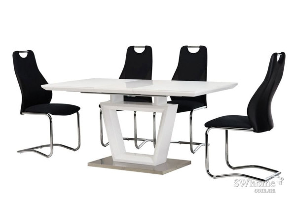 Стол раскладной обеденный Vetro Mebel TMM-51-1 Матовый Белый-1