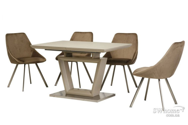 Стіл розкладний обідній Vetro Mebel TMM-51-1 Матовий Капучіно-11