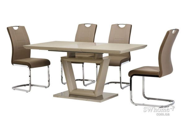 Стіл розкладний обідній Vetro Mebel TMM-51-1 Матовий Капучіно-10