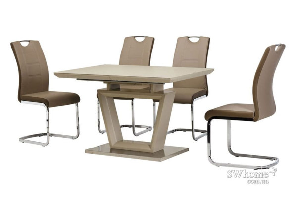 Стіл розкладний обідній Vetro Mebel TMM-51-1 Матовий Капучіно-5
