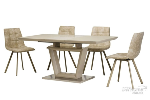 Стіл розкладний обідній Vetro Mebel TMM-51-1 Матовий Капучіно-2