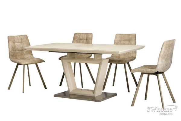 Стол раскладной обеденный Vetro Mebel TMM-51-1 Матовый Молочный-1