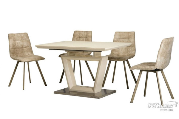 Стол раскладной обеденный Vetro Mebel TMM-51-1 Матовый Молочный-2