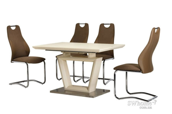 Стол раскладной обеденный Vetro Mebel TMM-51-1 Матовый Молочный-5