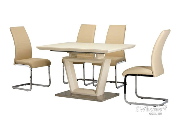 Стол раскладной обеденный Vetro Mebel TMM-51-1 Матовый Молочный-7