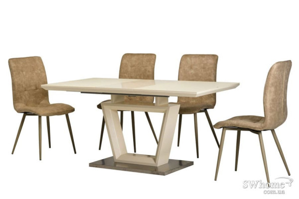 Стол раскладной обеденный Vetro Mebel TMM-51-1 Матовый Молочный-8