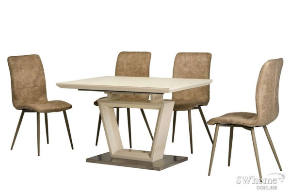 Стол раскладной обеденный Vetro Mebel TMM-51-1 Матовый Молочный-9