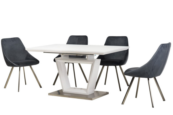 Стіл розкладний обідній Vetro Mebel TMM-51 Матовий Білий-14