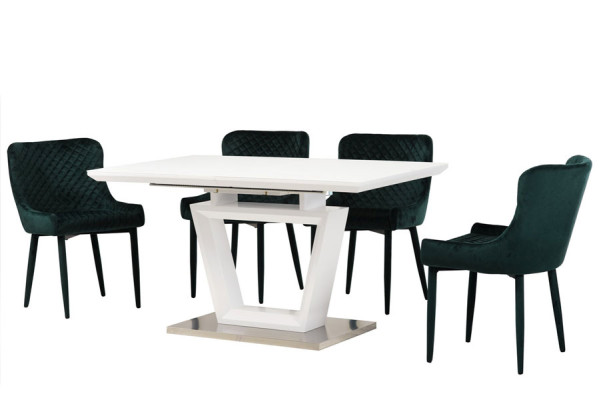 Стіл розкладний обідній Vetro Mebel TMM-51 Матовий Білий-11