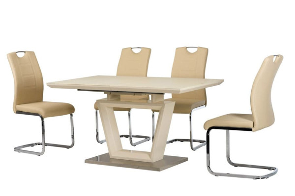 Стіл розкладний обідній Vetro Mebel TMM-51 Матовий Молочний-11