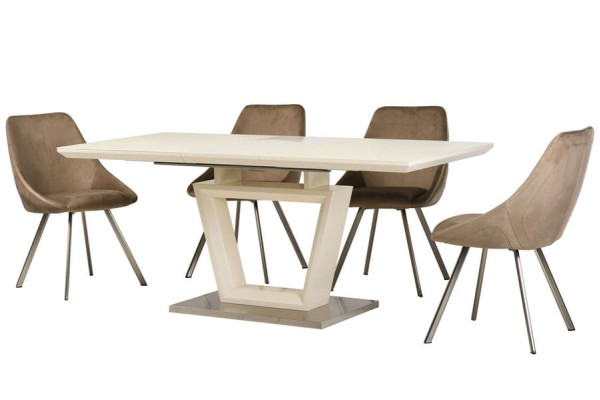 Стіл розкладний обідній Vetro Mebel TMM-51 Матовий Молочний-3