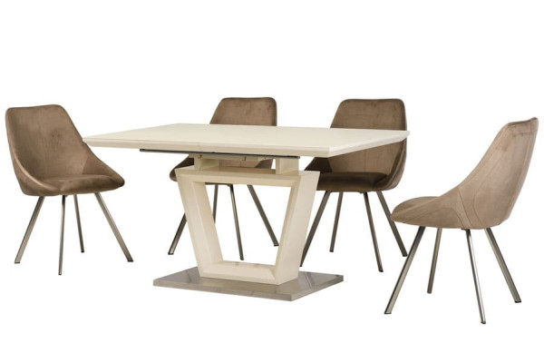 Стіл розкладний обідній Vetro Mebel TMM-51 Матовий Молочний-2