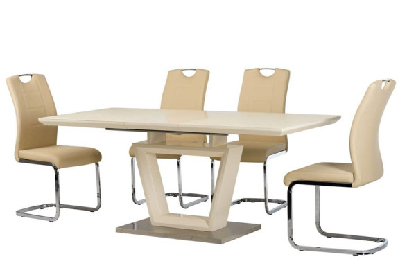 Стіл розкладний обідній Vetro Mebel TMM-51 Матовий Молочний-1