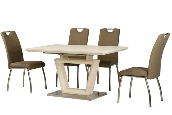 Стіл розкладний обідній Vetro Mebel TMM-51 Матовий Молочний-12