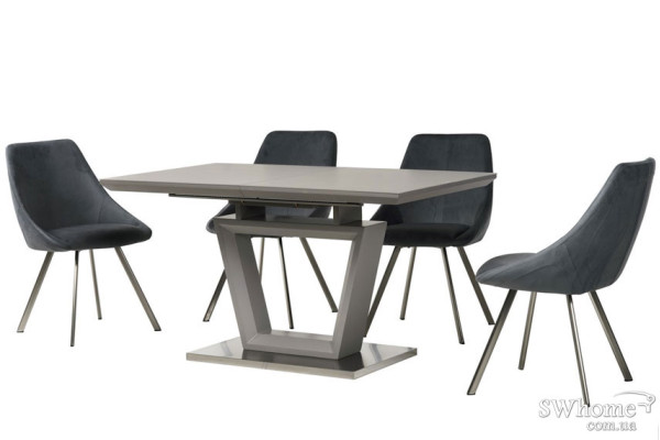 Стіл розкладний обідній Vetro Mebel TMM-51 Матовий Сірий-10