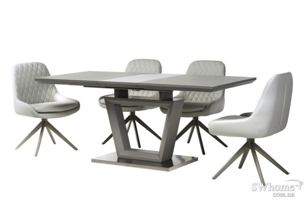 Стіл розкладний обідній Vetro Mebel TMM-51 Матовий Сірий-11