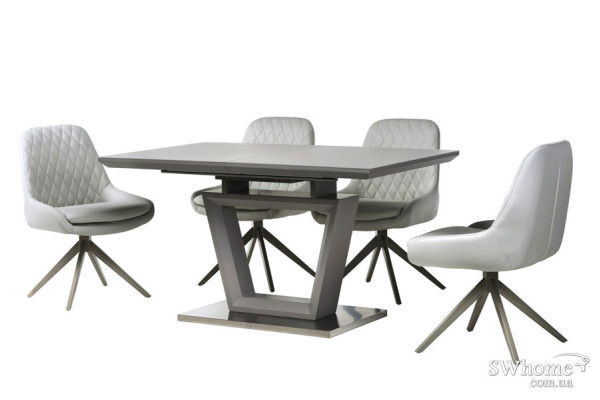 Стіл розкладний обідній Vetro Mebel TMM-51 Матовий Сірий-2