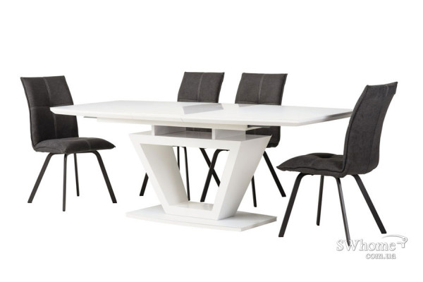 Стол раскладной обеденный Vetro Mebel TMM-53-2 Матовый Белый-1