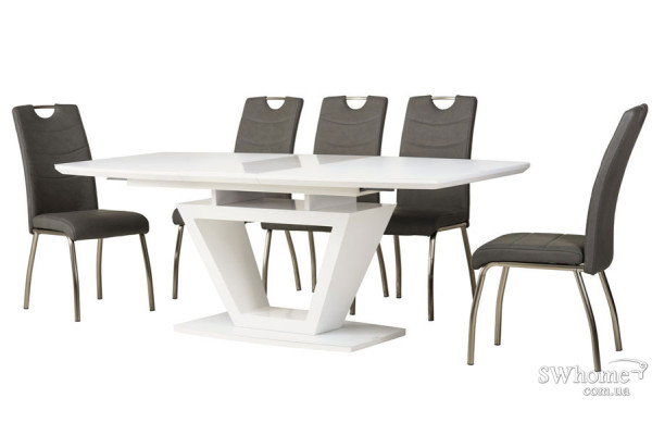 Стол раскладной обеденный Vetro Mebel TMM-53-2 Матовый Белый-14